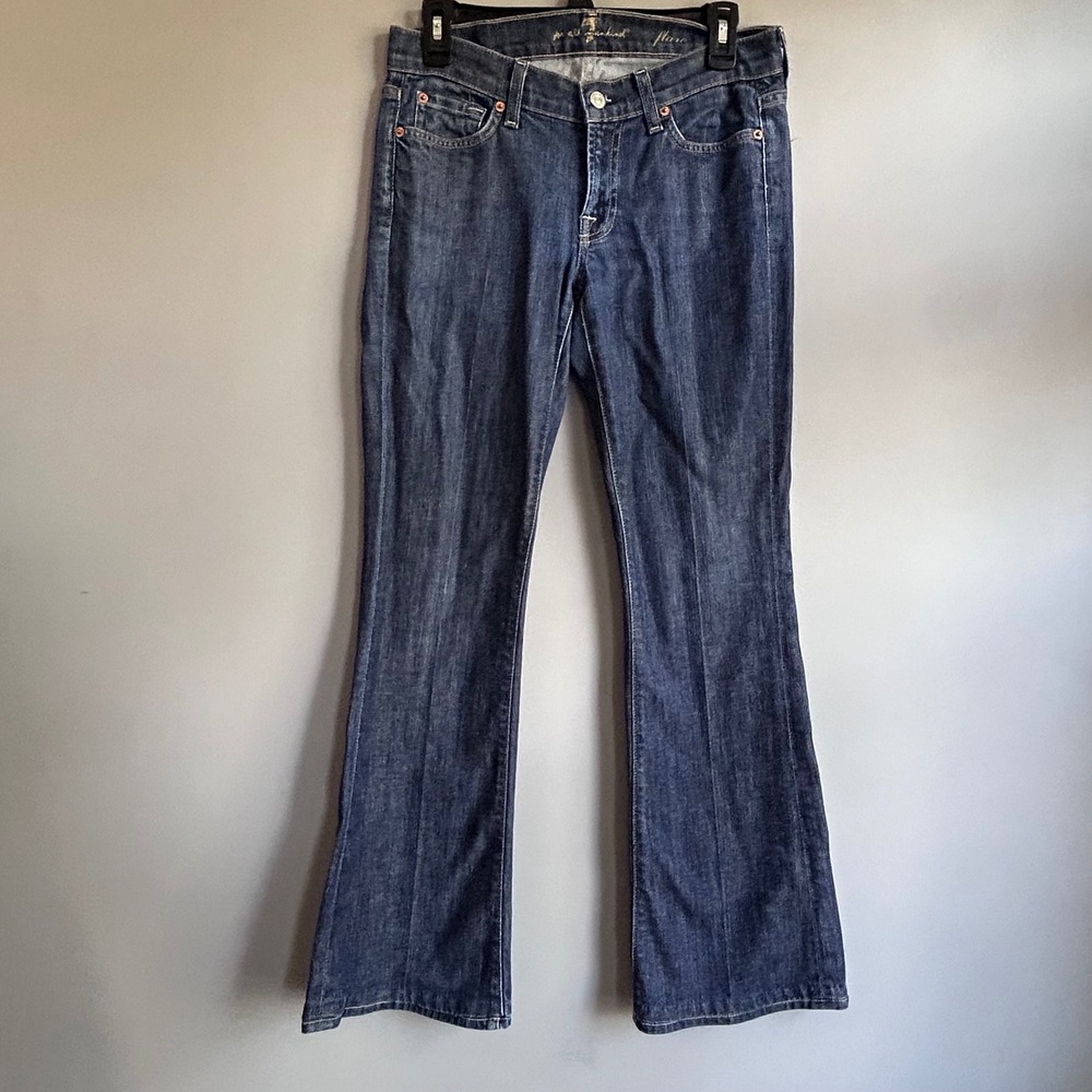 7 For All Mankind Flare Jeans Dark Wash Denim U076080U-080U W27